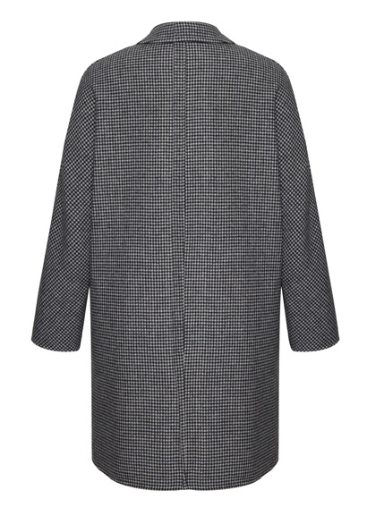 Women's Hand-Stitch Houndstooth Woolen Coat